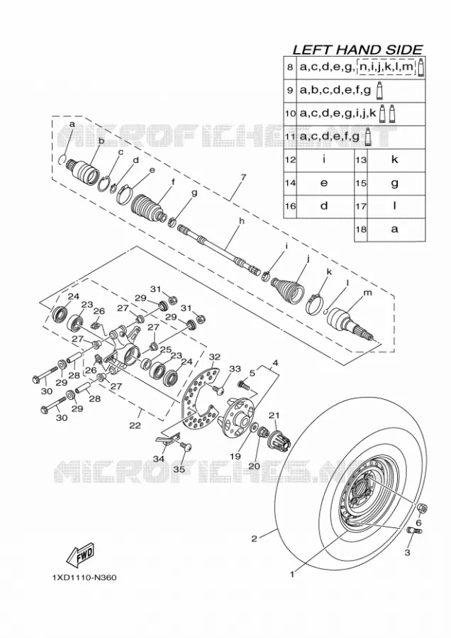 ROUE ARRIERE Yamaha SIDE BY SIDE 700 2014 VIKING  YXM700EYXM700PHE