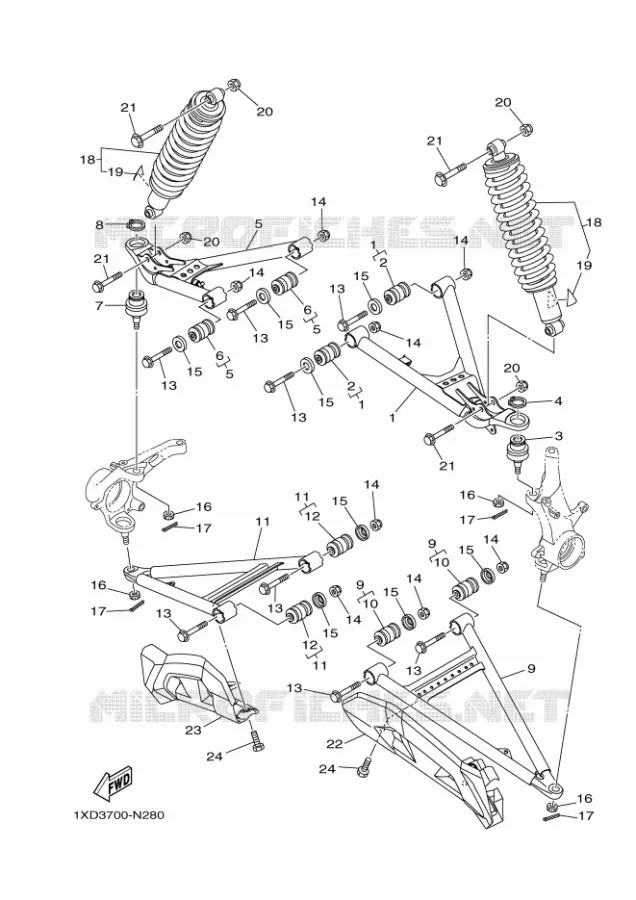 SUSPENSION / ROUE AVANT Yamaha SIDE BY SIDE 700 2014 VIKING  YXM700EYXM700PHE