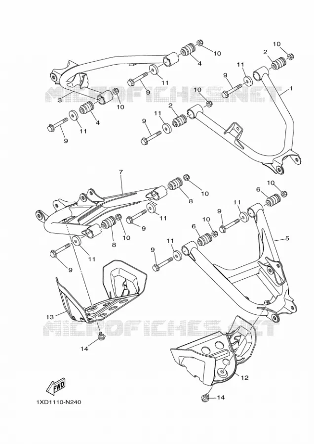 BRAS ARRIERE Yamaha SIDE BY SIDE 700 2015 VIKING  YXM700ESYXM700PSF