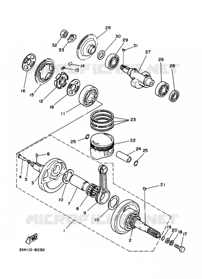 VILEBREQUIN / PISTON Yamaha QUAD 350 2007 RAPTOR  YFM350R
