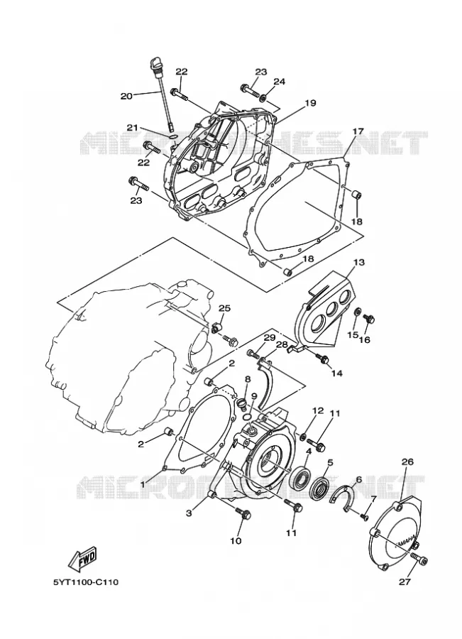 CARTER - MOTEUR 1 Yamaha QUAD 350 2007 RAPTOR  YFM350R