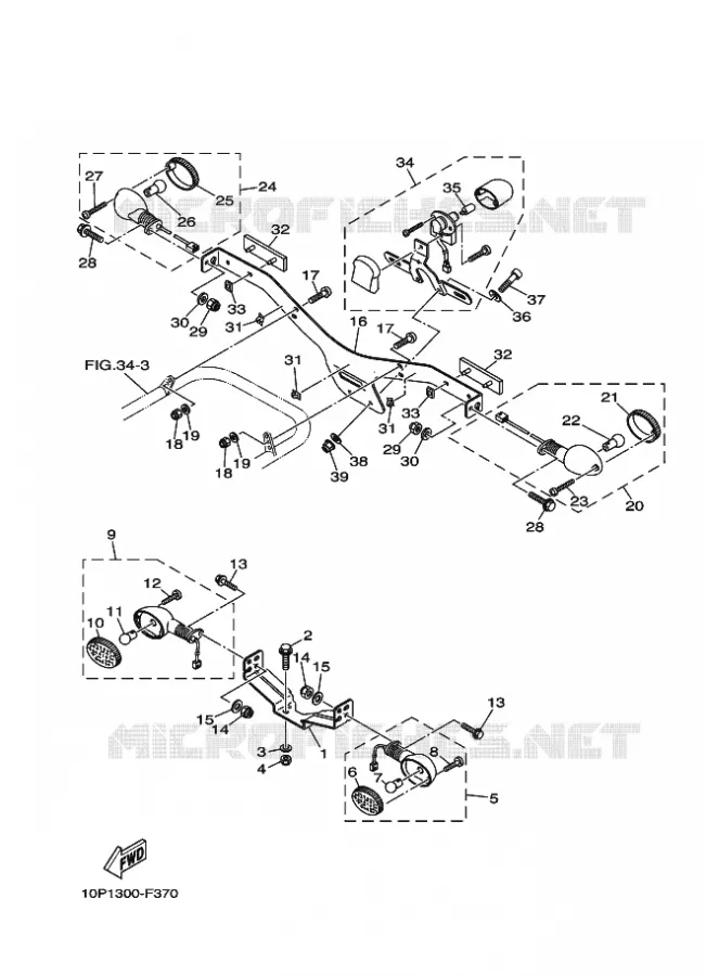 CLIGNOTANT Yamaha QUAD 350 2009 RAPTOR  YFM350R