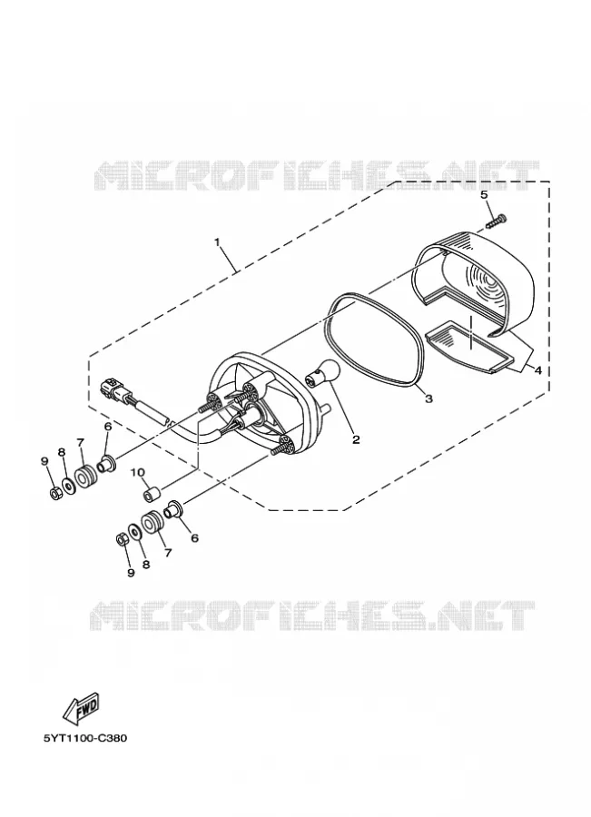 FEU ARRIERE Yamaha QUAD 350 2009 RAPTOR  YFM350R