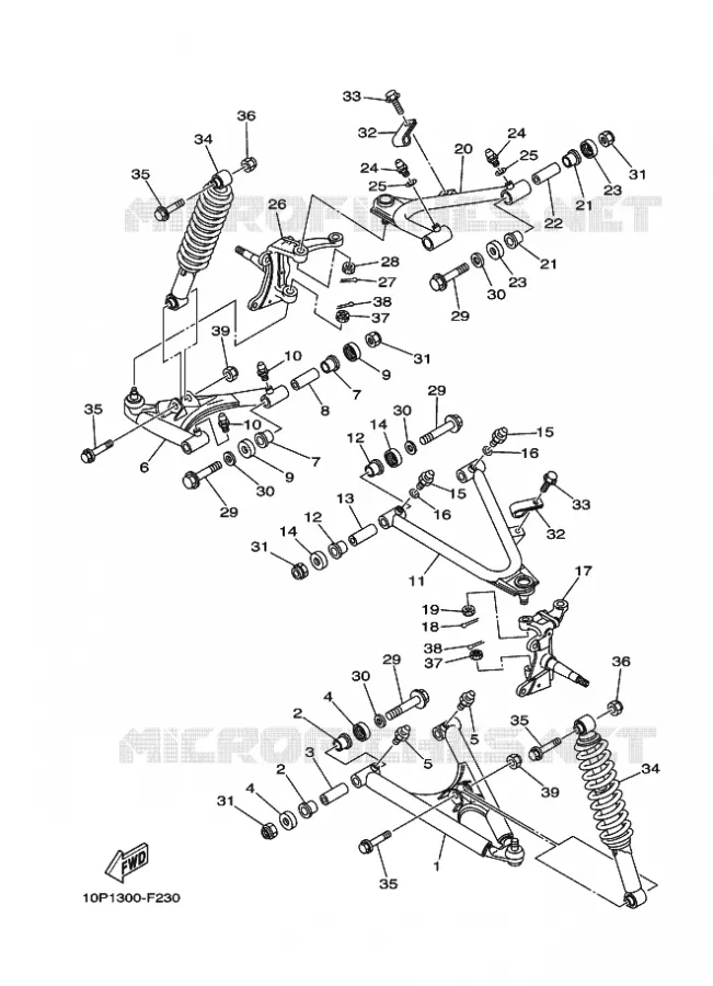 SUSPENSION / ROUE AVANT Yamaha QUAD 350 2009 RAPTOR  YFM350R