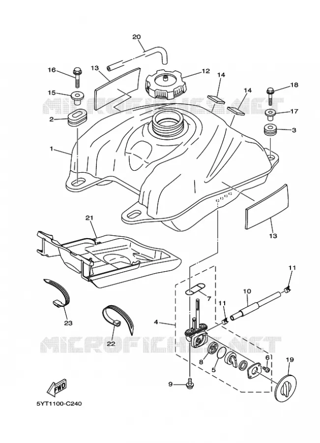 RESERVOIR A ESSENCE Yamaha QUAD 350 2010 RAPTOR  YFM350R