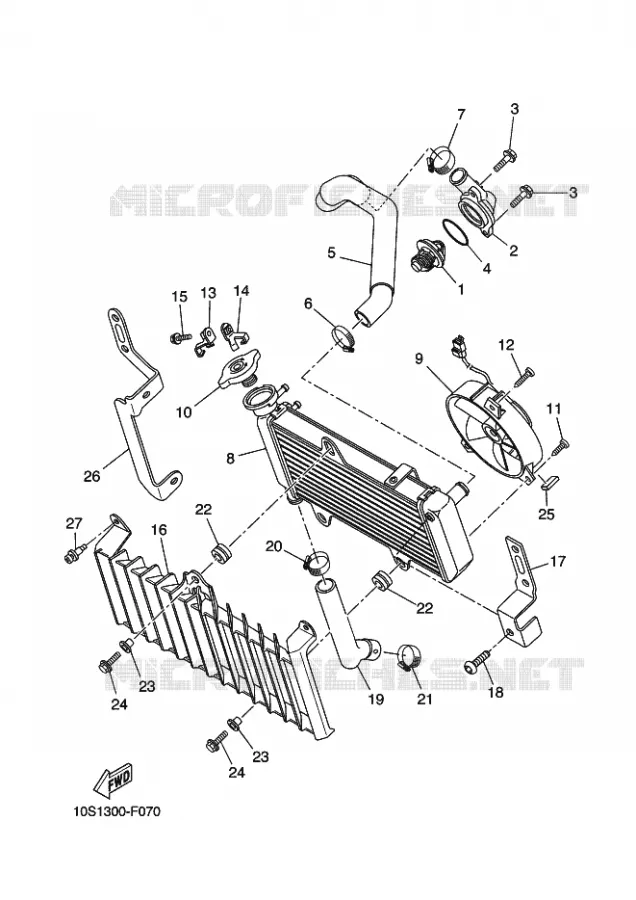 RADIATEUR / DURITES Yamaha MOTO 660 2014 XTX  XT660X