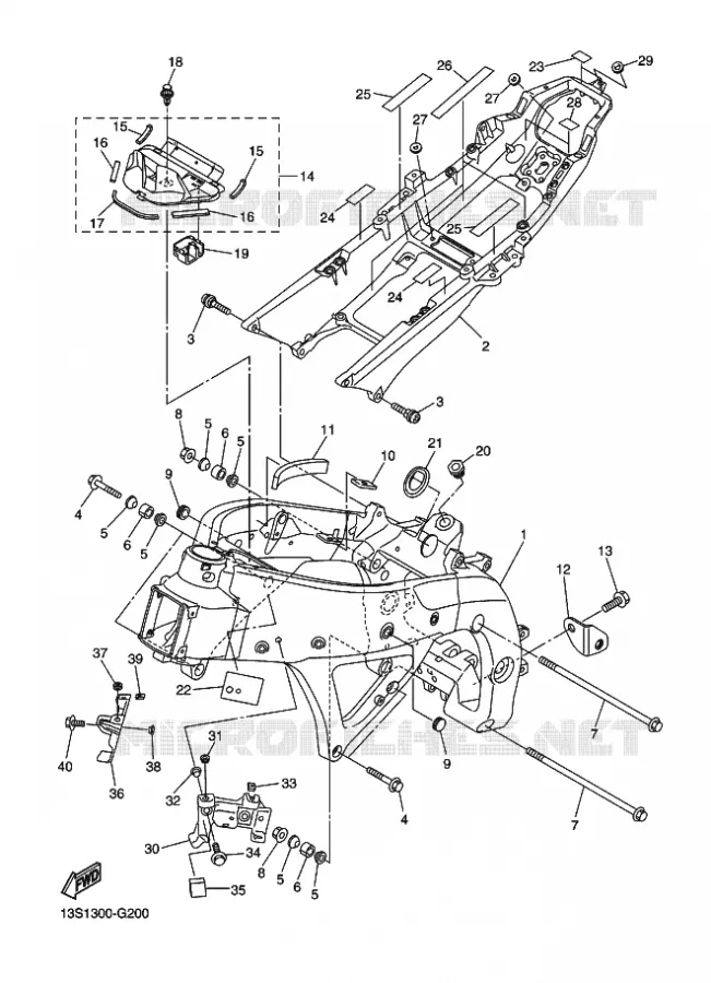 CADRE Yamaha MOTO 600 2009 R6  YZF-R6