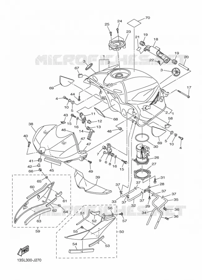 RESERVOIR A ESSENCE Yamaha MOTO 600 2010 R6  YZF-R6