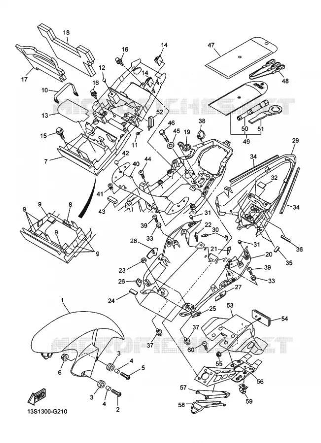 GARDE BOUE Yamaha MOTO 600 2010 R6  YZF-R6