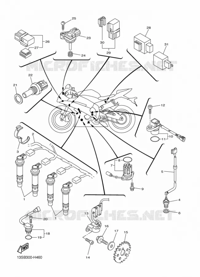 PARTIE ELECTRIQUE 1 Yamaha MOTO 600 2010 R6  YZF-R6