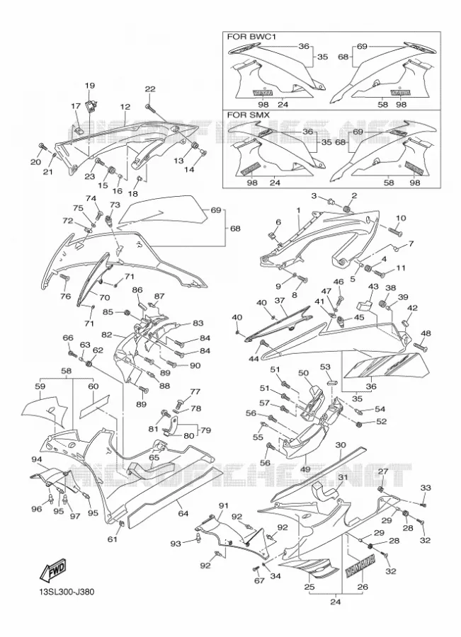 CARENAGES 2 Yamaha MOTO 600 2010 R6  YZF-R6