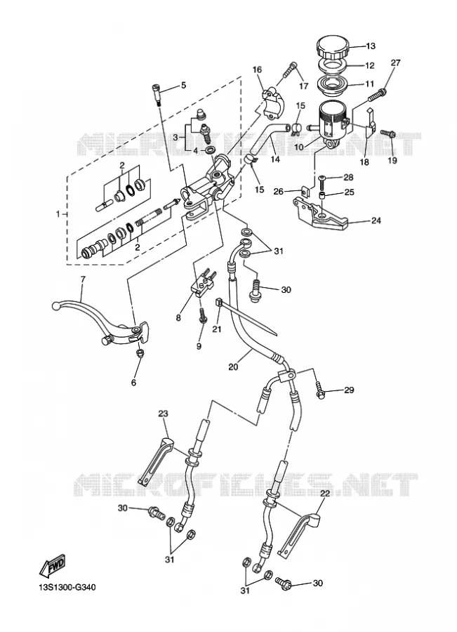 MAITRE CYLINDRE DE FREIN AVANT Yamaha MOTO 600 2010 R6  YZF-R6