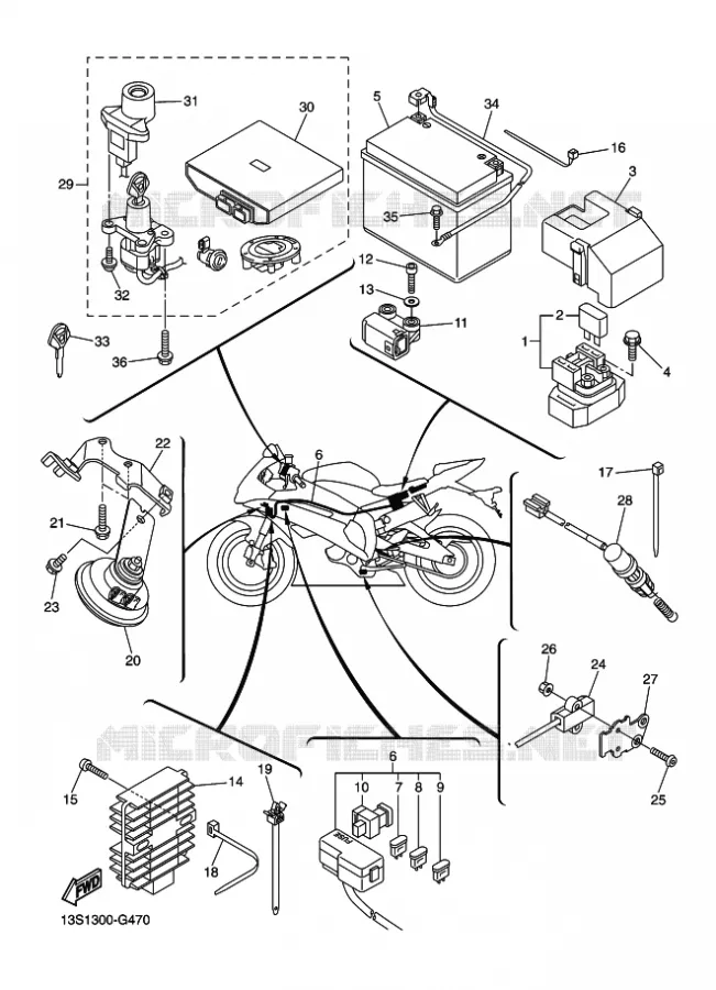 PARTIE ELECTRIQUE 2 Yamaha MOTO 600 2011 R6  YZF-R6