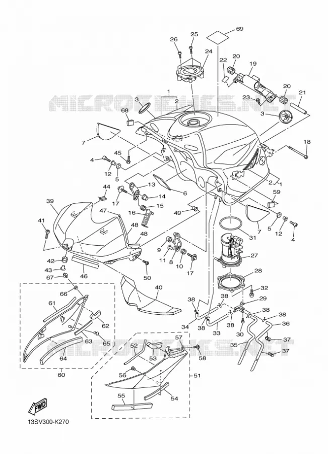 RESERVOIR A ESSENCE Yamaha MOTO 600 2011 R6  YZF-R6