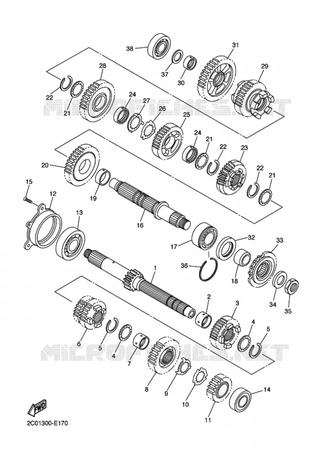 TRANSMISSION Yamaha MOTO 600 2011 R6  YZF-R6