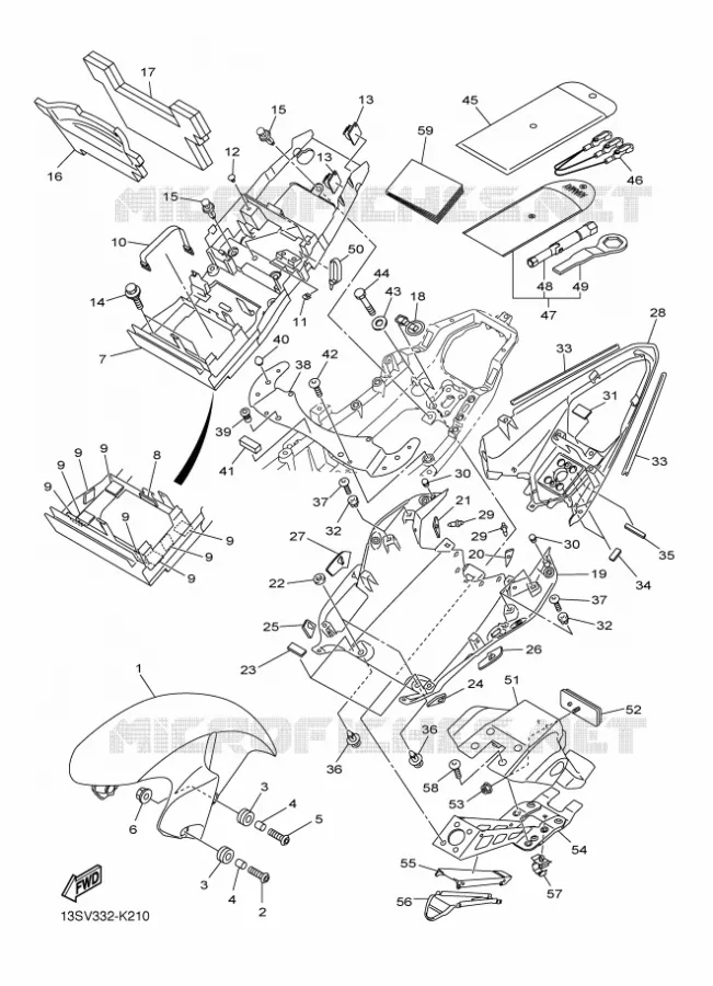 GARDE BOUE Yamaha MOTO 600 2011 R6  YZF-R6