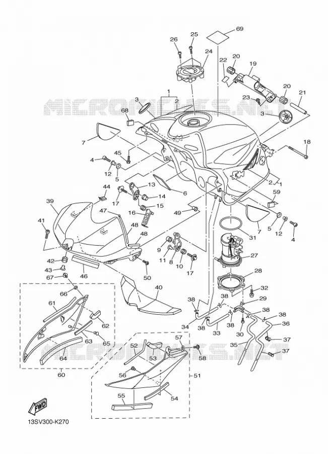 RESERVOIR A ESSENCE Yamaha MOTO 600 2011 R6  YZF-R6