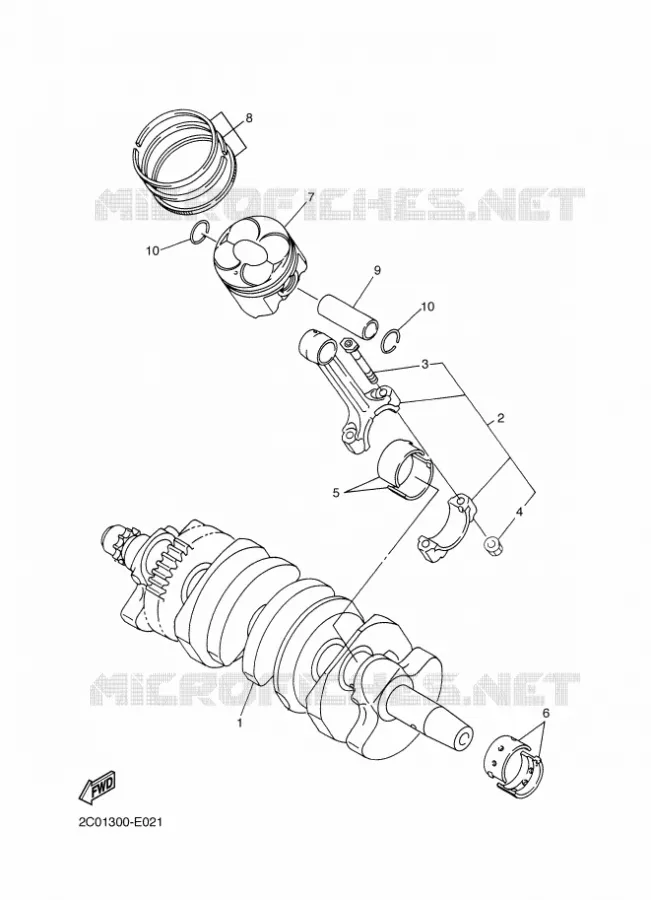 VILEBREQUIN / PISTON Yamaha MOTO 600 2011 R6  YZF-R6