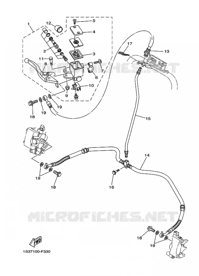 MAITRE CYLINDRE DE FREIN AVANT Yamaha QUAD 700 2010 RAPTOR  YFM700R