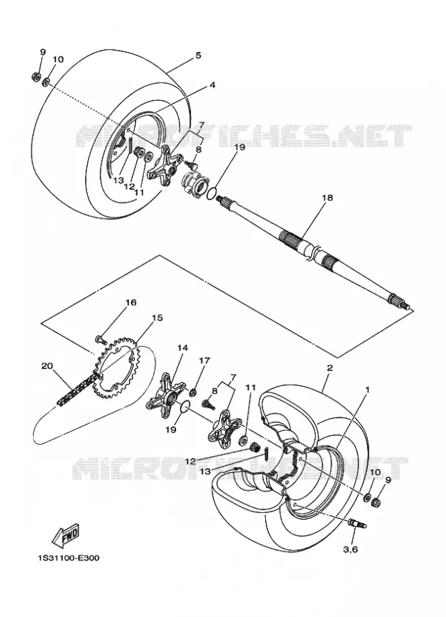ROUE ARRIERE Yamaha QUAD 700 2010 RAPTOR  YFM700R