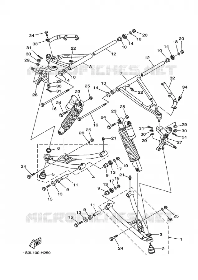 SUSPENSION / ROUE AVANT Yamaha QUAD 700 2010 RAPTOR  YFM700R