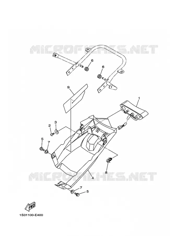 FEU ARRIERE 2 Yamaha QUAD 700 2010 RAPTOR  YFM700R