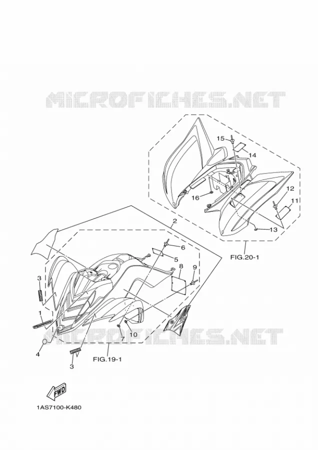 EMBLEME / ETIQUETTE 3 Yamaha QUAD 700 2011 RAPTOR  YFM700R
