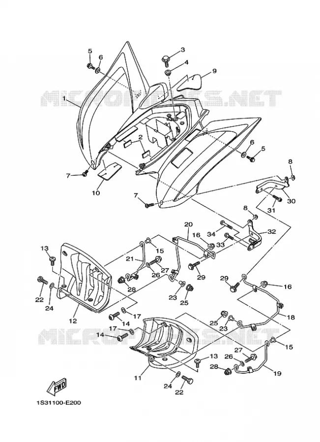 GARDE BOUE ARRIERE Yamaha QUAD 700 2011 RAPTOR  YFM700R
