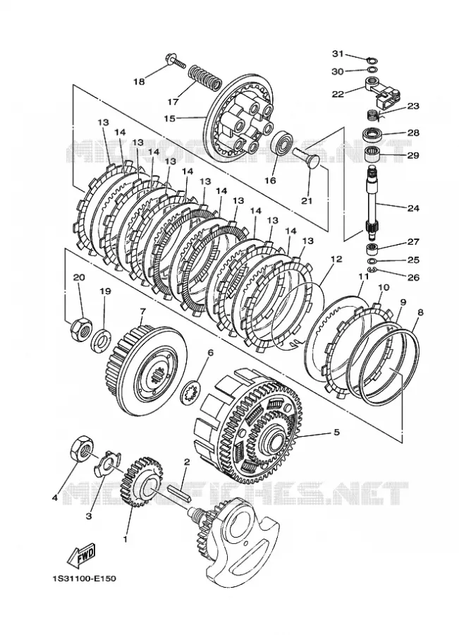 EMBRAYAGE DE DEMARREUR Yamaha QUAD 700 2011 RAPTOR  YFM700R