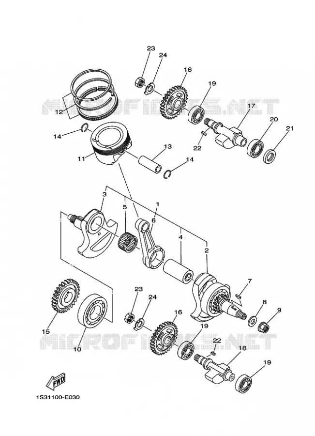VILEBREQUIN / PISTON Yamaha QUAD 700 2011 RAPTOR  YFM700R