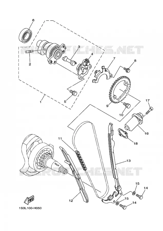 ARBRE A CAMES / CHAINE DE DISTRIBUTION Yamaha QUAD 700 2012 RAPTOR  YFM700R
