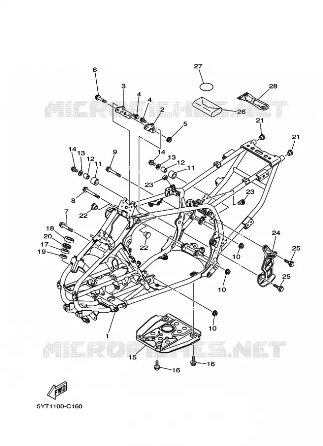 CADRE Yamaha QUAD 350 2010 RAPTOR  YFM350