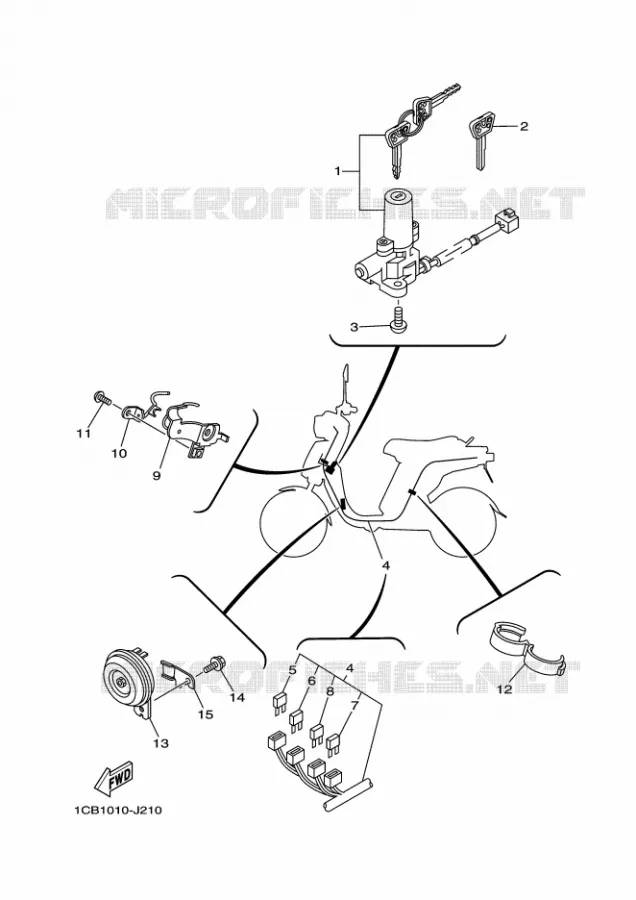 PARTIE ELECTRIQUE 2 Yamaha SCOOTER ELECTRIC 2011 ED06  EC-03