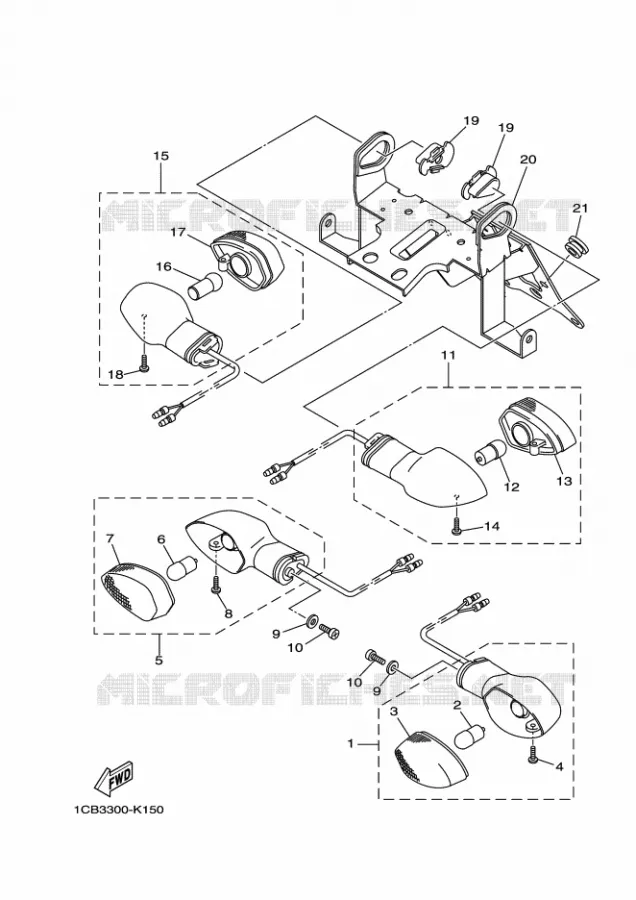 CLIGNOTANT Yamaha SCOOTER ELECTRIC 2012 EC03  ED06