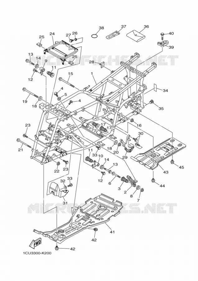 CADRE Yamaha QUAD 450 2012 GRIZZLY  YFM450FWA