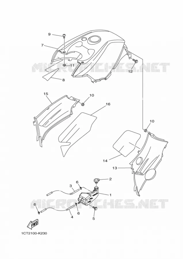 COUVERCLE LATERAL Yamaha QUAD 450 2013 GRIZZLY  YFM450FWA