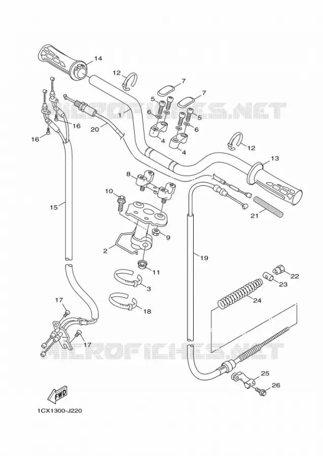 GUIDON ET CABLES Yamaha SCOOTER 125 2011 XOVER  YW125