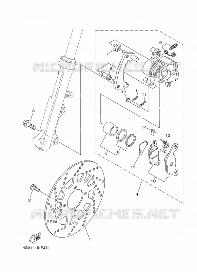 ETRIER DE FREIN AVANT Yamaha SCOOTER 110 2014 CRYPTON  T110C