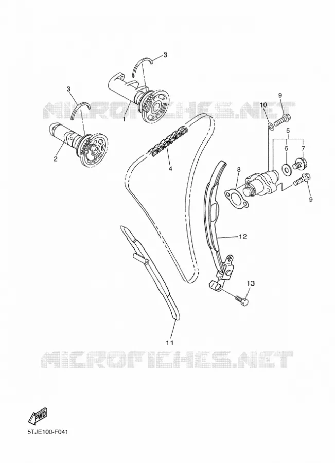 ARBRE A CAMES / CHAINE DE DISTRIBUTION Yamaha MOTO 450 2014 WRF  WR450F