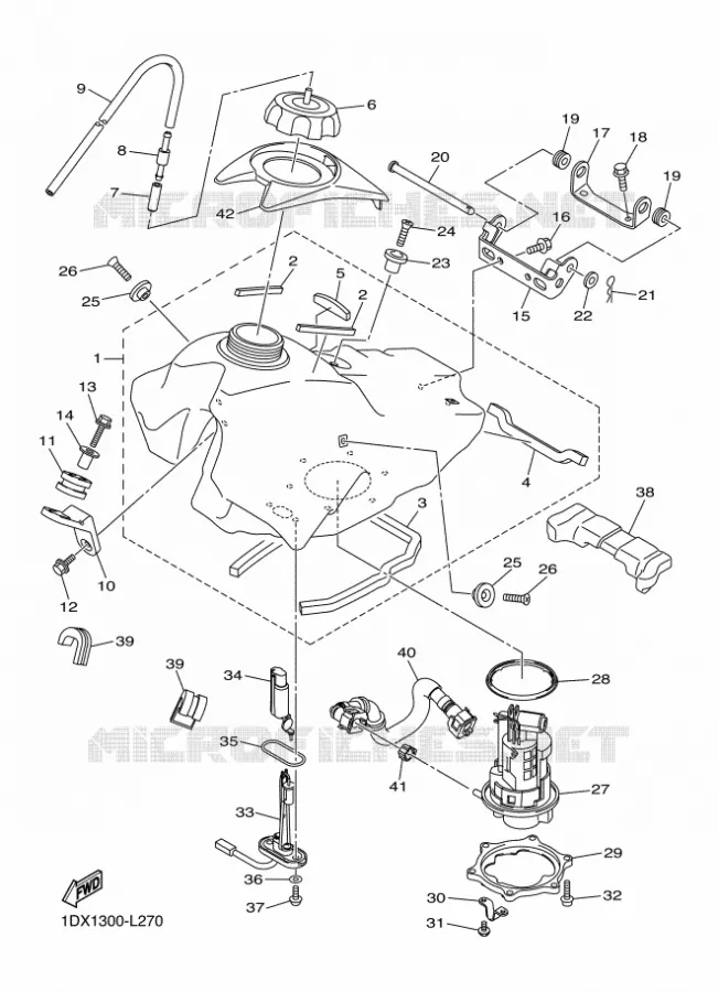 RESERVOIR A ESSENCE Yamaha MOTO 450 2014 WRF  WR450F