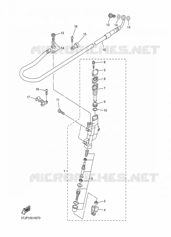 MAITRE CYLINDRE DE FREIN ARRIERE Yamaha MOTO 250 2014 WRF  WR250F