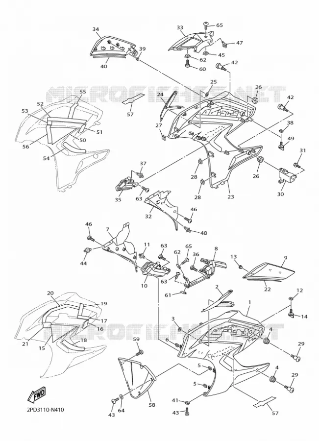 CARENAGES 2 Yamaha MOTO 1300 2014 FJR  FJR1300A