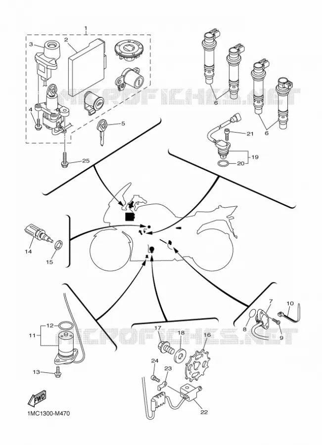 PARTIE ELECTRIQUE 1 Yamaha MOTO 1300 2014 FJR  FJR1300A