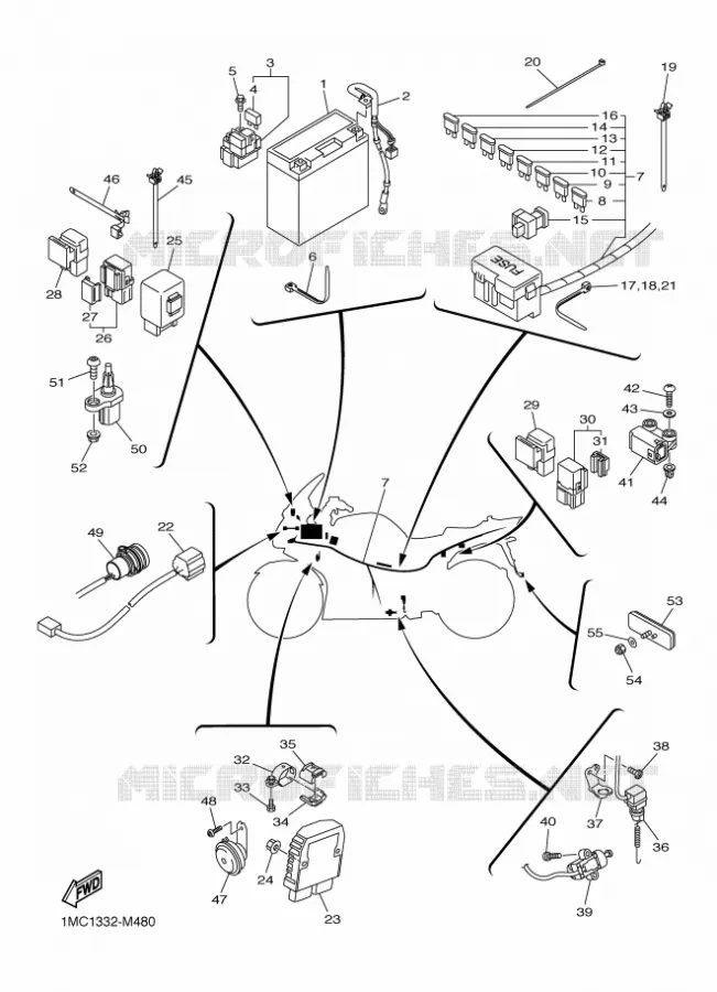 PARTIE ELECTRIQUE 2 Yamaha MOTO 1300 2014 FJR  FJR1300A