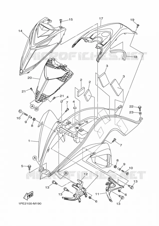 GARDE BOUE AVANT Yamaha QUAD 700 2014 RAPTOR  YFM700RYFM700RE