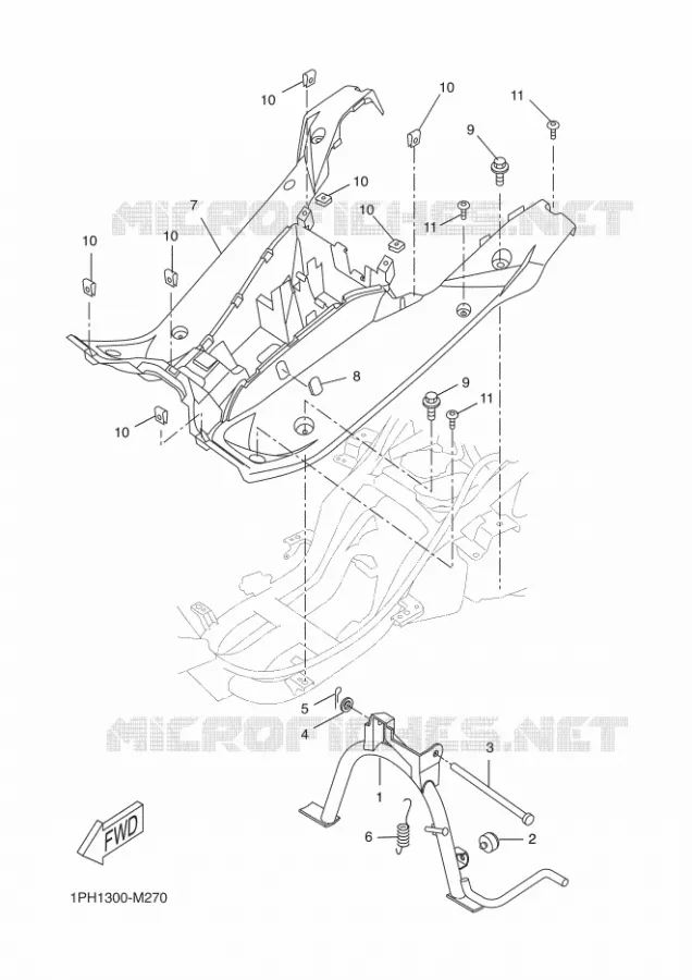 SUPPORT / REPOSE PIEDS Yamaha SCOOTER 50 2016 NITRO  NS50N