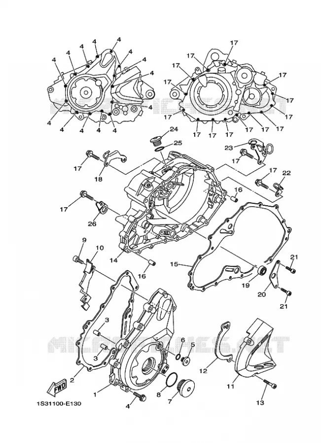 CARTER - MOTEUR 1 Yamaha QUAD 700 2006 RAPTOR  YFM700RYFM700RV