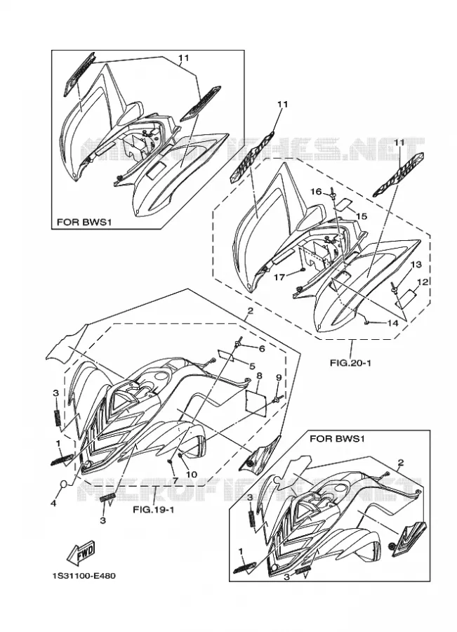 EMBLEME / ETIQUETTE 4 Yamaha QUAD 700 2006 RAPTOR  YFM700RYFM700RV