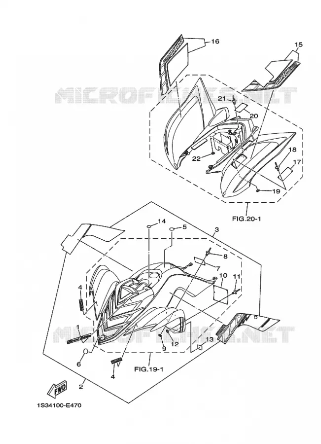 EMBLEME / ETIQUETTE 3 Yamaha QUAD 700 2006 RAPTOR  YFM700RYFM700RV