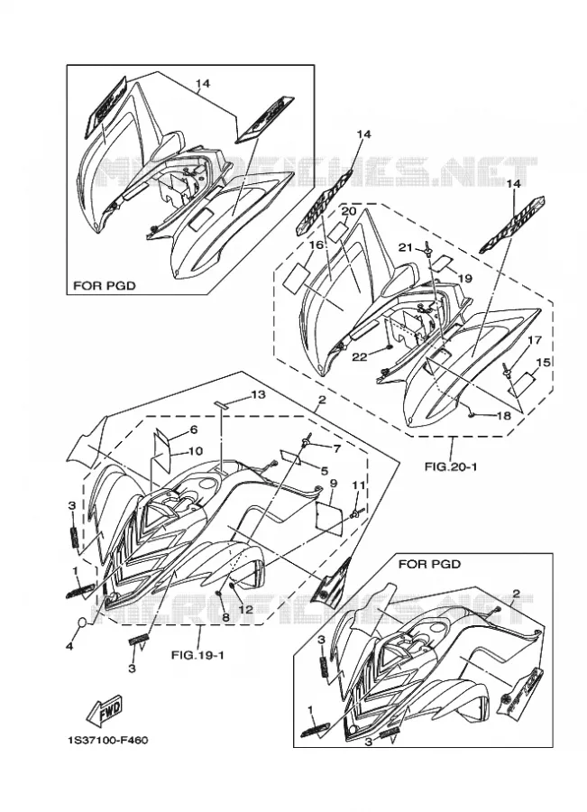 EMBLEME / ETIQUETTE 2 Yamaha QUAD 700 2007 RAPTOR  YFM700RYFM70RW